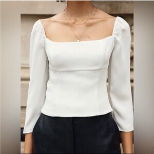 NWOT Aritzia Wilfred Cabo Blouse size XXS espace white
